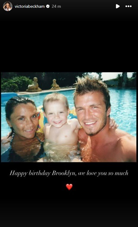 Victoria Beckham wishes her son Brooklyn Peltz Beckham a happy birthday.