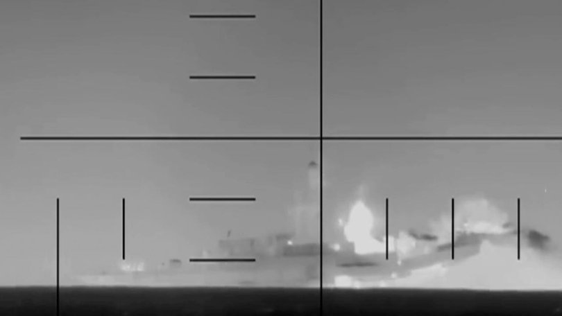 A US submarine has struck an Iranian warship in the Indian Ocean, the first such attack since WWII. (AP PHOTO)