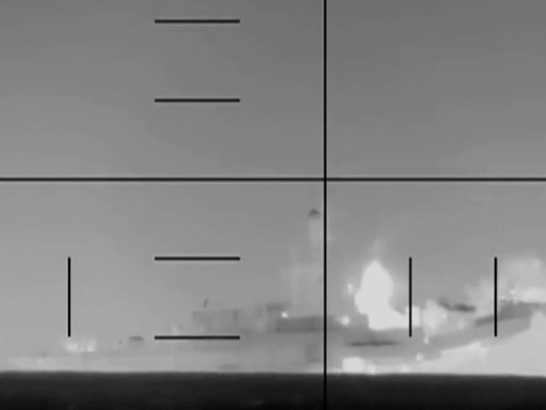 A US submarine has struck an Iranian warship in the Indian Ocean, the first such attack since WWII. (AP PHOTO)