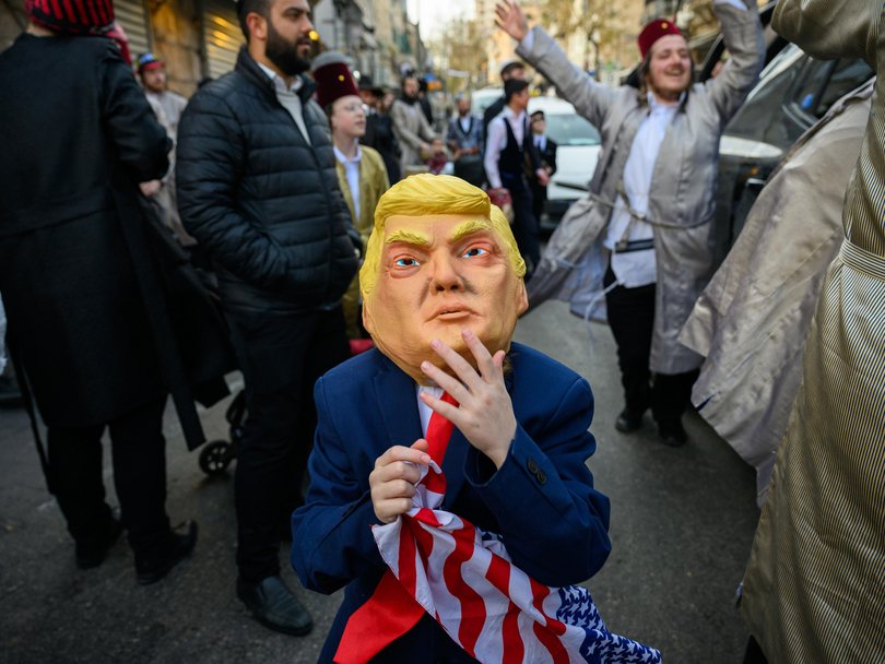 Ultra Orthodox Jews celebrate Purim despite the Home Front Command orders to limit gatherings.