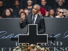 Former President Barack Obama speaks during a public memorial service for the Rev. Jesse Jackson in Chicago.