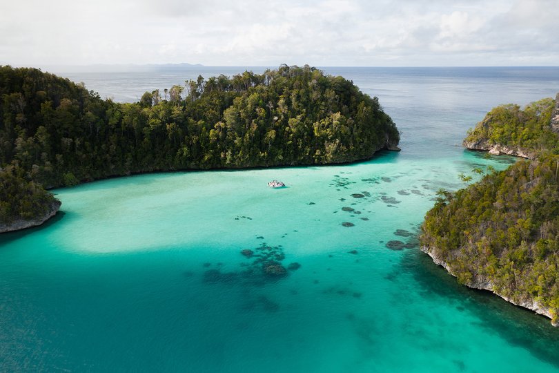 The pristine waters of Raja Ampat.