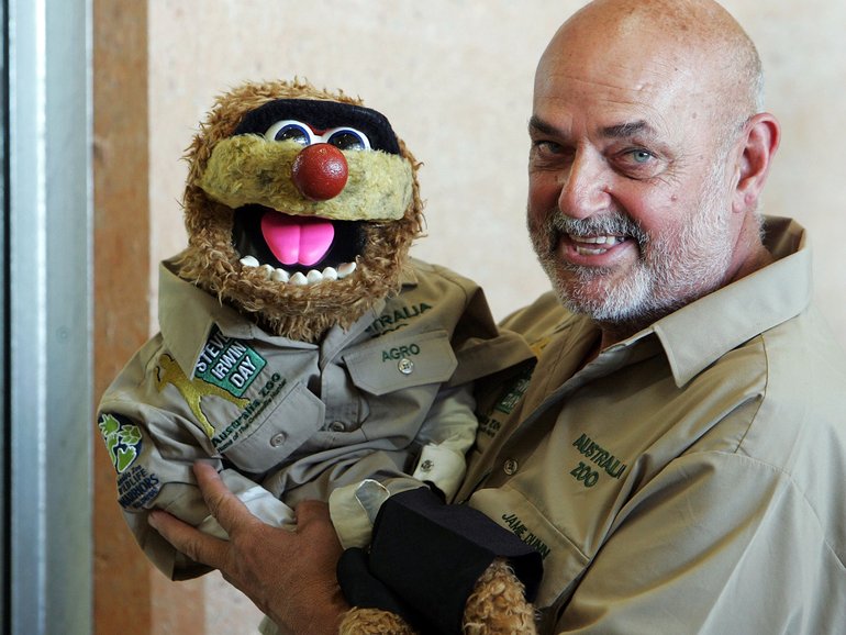 Jamie Dunn and his puppet Agro.