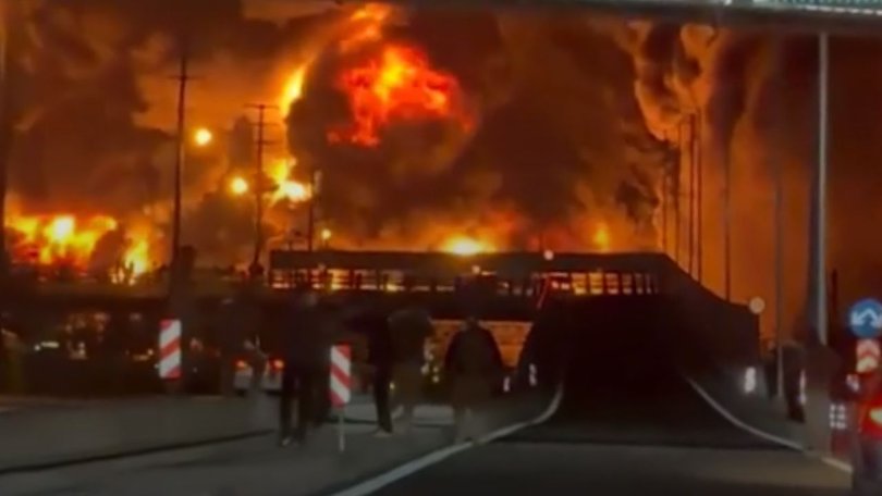 Iranian oil refineries ablaze following attacks over the weekend, adding to global energy fears.