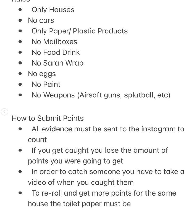 Rules posted from previous years.