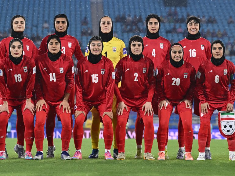 Lionesses pose for a team photo during the AFC Women's Asian Cup Australia 2026 match between Islamic Republic of Iran and Philippines at Gold Coast Stadium on March 08, 2026 in Gold Coast, Australia.