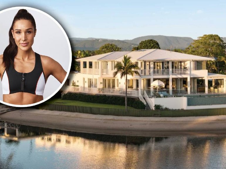 Fitness influencer Kayla Itsines' $13 million waterfront mansion on the Gold Coast./Facebook