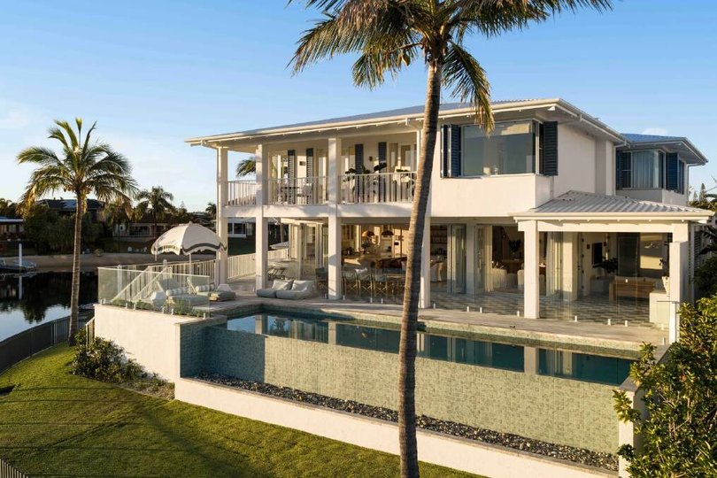 The property has an infinity-edge swimming pool.