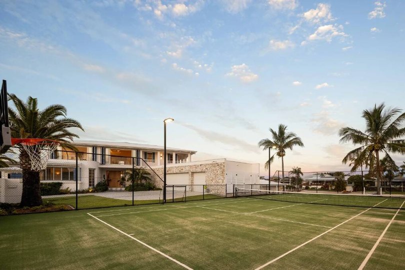 The property has a full-size tennis court.