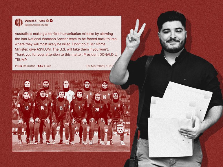 Drew alerted the US president to the Iranian women’s soccer team’s plight.