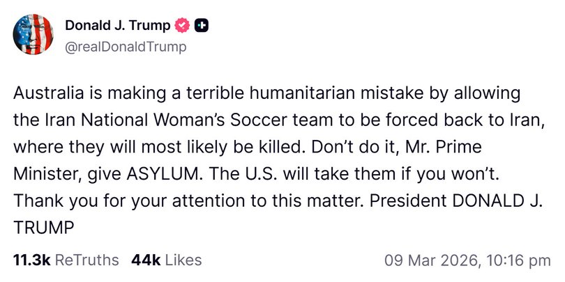 Donald Trump’s initial post on Truth Social.