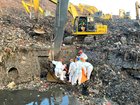 Rescuers working on site after a large garbage mound collapsed at the Bantar Gebang Integrated Waste Processing Site in Bekasi, Indonesia.
