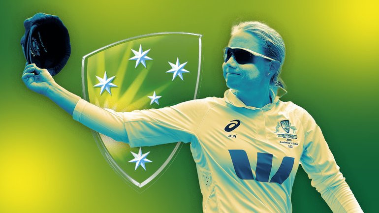 Alyssa Healy at the end of her final; Test.