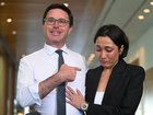 David Littleproud and his wife Amelia Littleproud make as the Maranoa MP resigns as Nationals Leader.