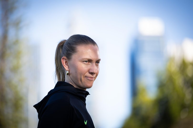 Matildas defender Clare Hunt before their Women’s Asian Cup quarter-final on Friday in Perth. Picture: Andrew Ritchie