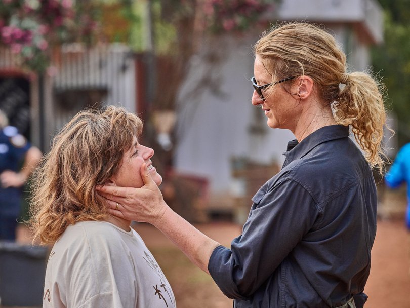 Alicia Gardiner and Kate Box on set.