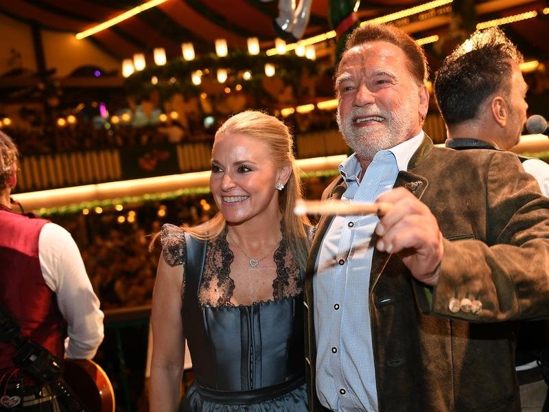 Arnold Schwarzenegger and his partner Heather Milligan. 