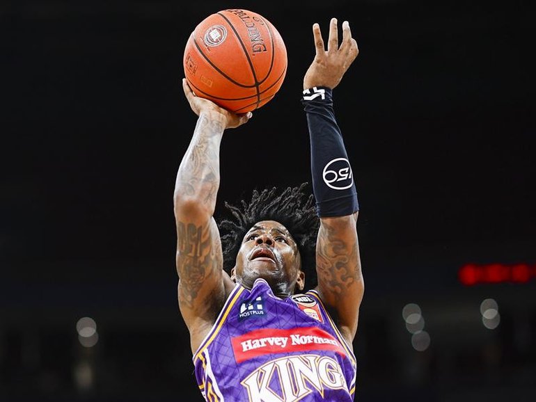Kendric Davis led the way for the Sydney Kings with 35 points. (Mark Evans/AAP PHOTOS)