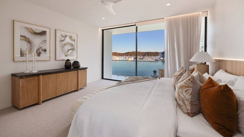 The bedrooms have views across Pittwater.