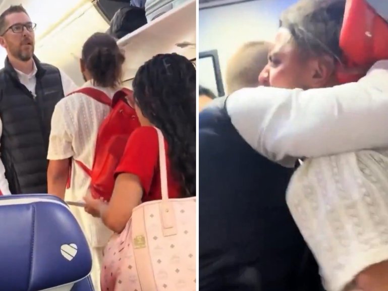 Heated dispute erupts into plane brawl.