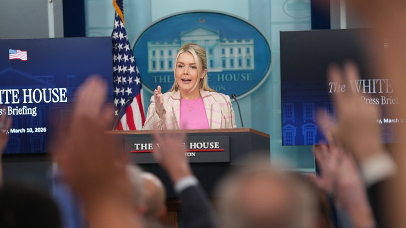 White House Press Secretary Karoline Leavitt takes questions from reporters during a briefing at the White House in Washington, on Tuesday, March 10, 2026. Leavitt said the administration “had a strong game plan” before the war in Iran broke out. (Doug Mills/The New York Times)
