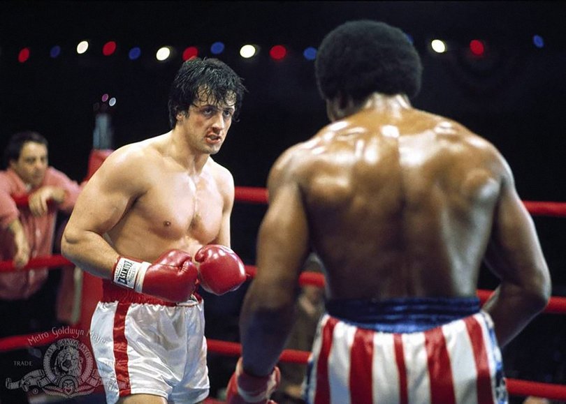 Sylvester Stallone as Rocky. 