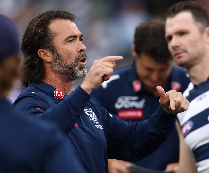 Chris Scott, Senior Coach of the Cats during the 2026 AFL Round 01 match.
