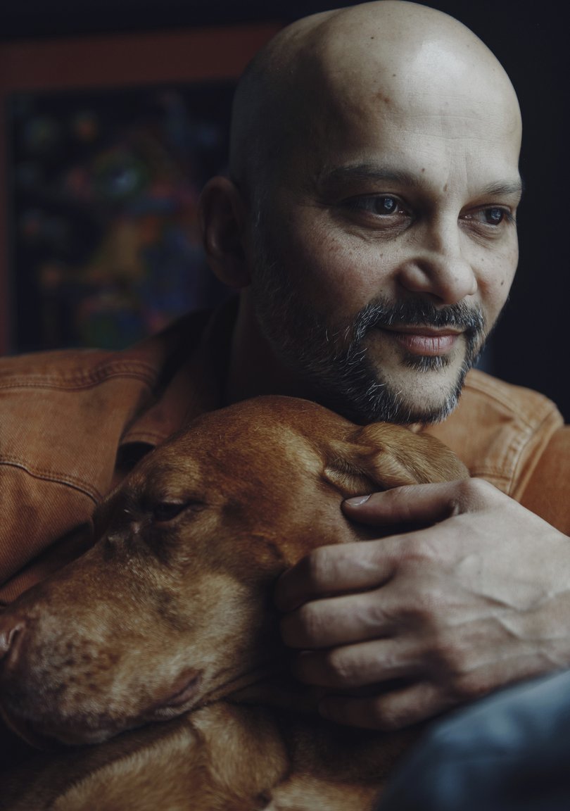 Dr. Dhruv Kazi, a cardiologist and health economist with his dog Rumi.