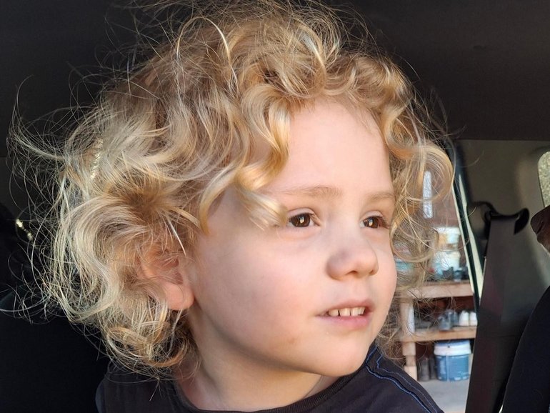 Four-year-old Gus Lamont, who disappeared from Oak Valley Station on 27 September 2025. Supplied