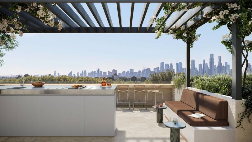Meet your neighbours on the rooftop for afternoon drinks. The Gild, St Kilda VIC. Pic: AD Group, supplied.