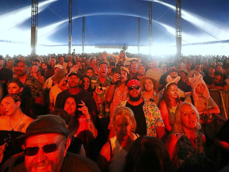 The Byron Bay Bluesfest has entered liquidation, leaving thousands of music fans high and dry. (Jason O'BRIEN/AAP PHOTOS)