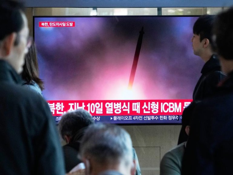 The launch by North Korea comes days after the US and South Korea launched military exercises. (AP PHOTO)