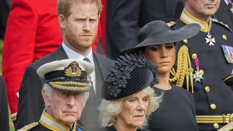 Harry and Meghan began feuding with other royals shortly after their wedding, a book claims. (AP PHOTO)