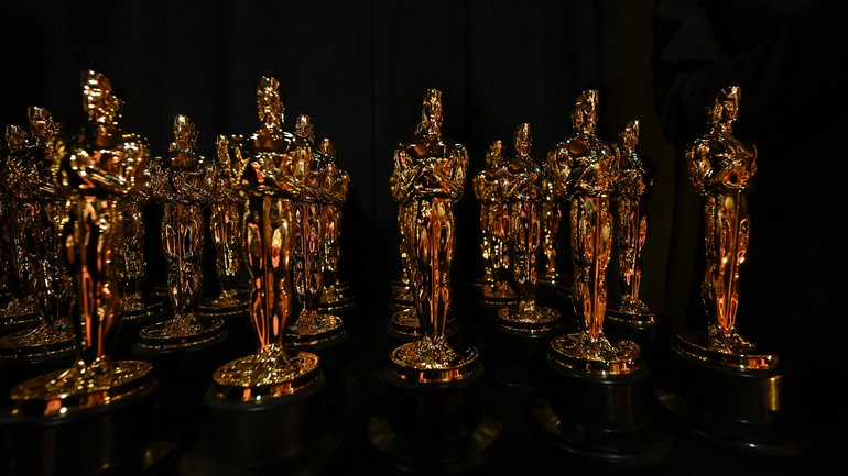 Awards backstage at Dolby Theatre for the Oscars.