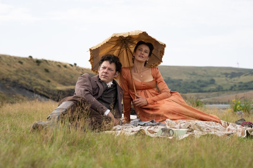 Richard Coyle and Indira Varma in The Other Bennet Sister.