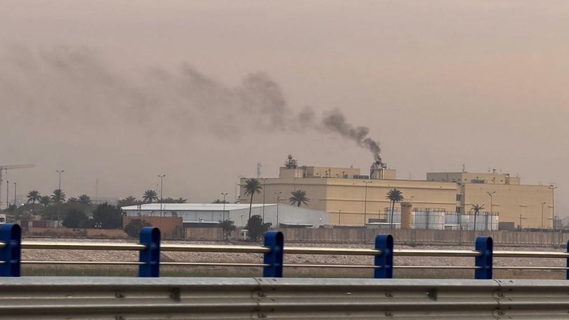 At least ?five drones have been launched at the US embassy in Baghdad. (AP PHOTO)