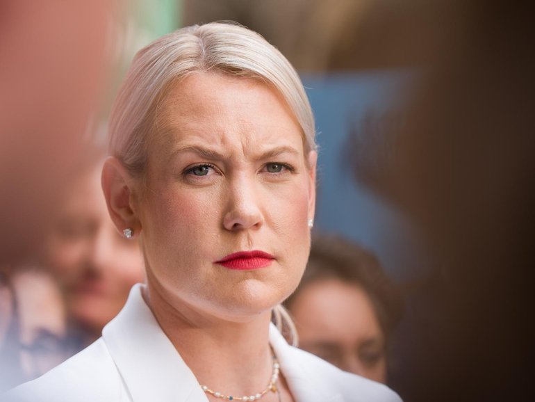 Liberal Party leader Ashton Hurn speaking to journalists and supporters at the Liberal Party Election Launch.