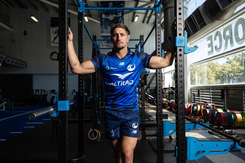 Former NRL star and new Western Force recruit Zac Lomax spoke with the media today. Picture: Michael Wilson