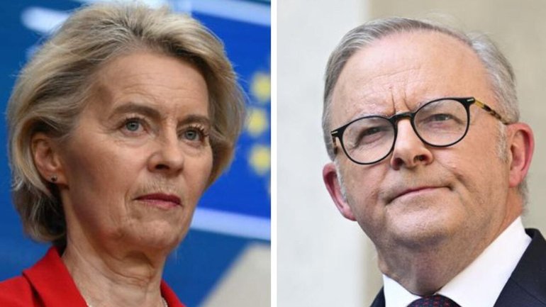 European Commission President Ursula von der Leyen and Prime Minister Anthony Albanese.