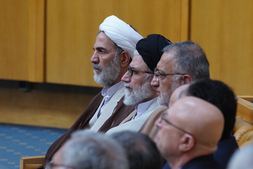 Esmaeil Khatib, minister of intelligence (2nd left) is said to have been killed in an Israeli strike overnight.