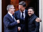 British Prime Minister Keir Starmer, Secretary General of NATO Mark Rutte and President of Ukraine Volodymyr Zelensky.
