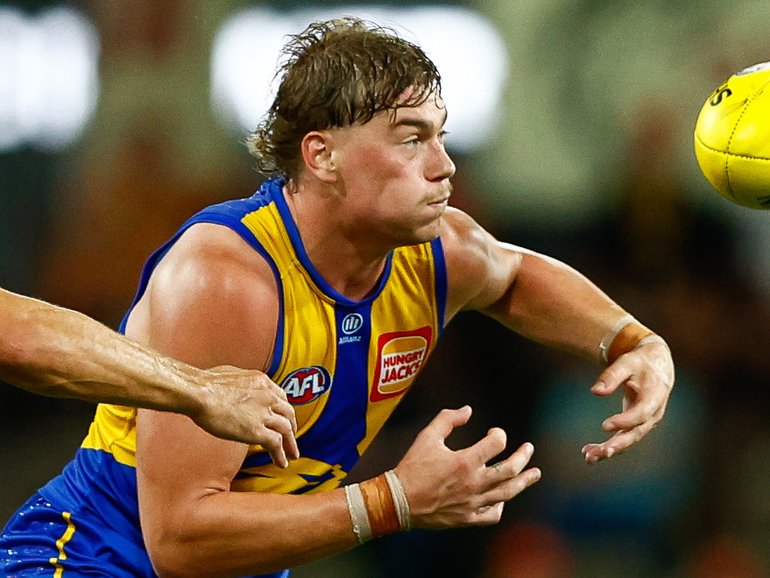 Harley Reid in action during the Eagles’ opener.