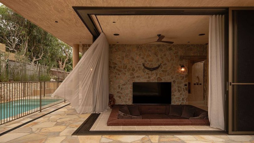 The sunken lounge room. Pic: Harcourts.