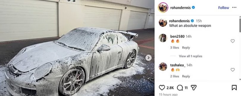 The post Rohan Dennis made with the Porsche.