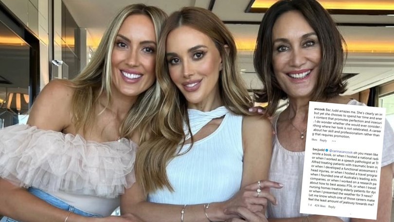 Perth icon Rebecca Judd has hit back at a fan who left a comment on one of her latest Instagram posts
