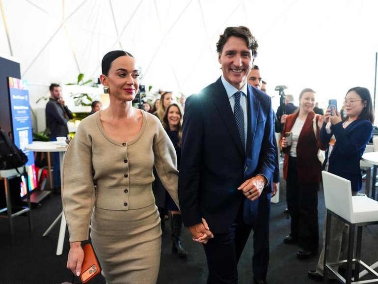 Pop star Katy Perry and former Canadian prime minister Justin Trudeau began dating in 2025. (AP PHOTO)