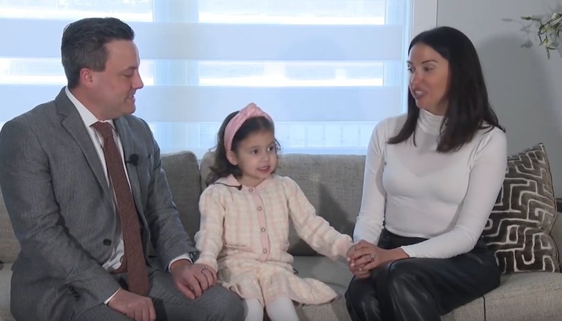 Carolina Velez and Adam Quatrini alongside Paloma.