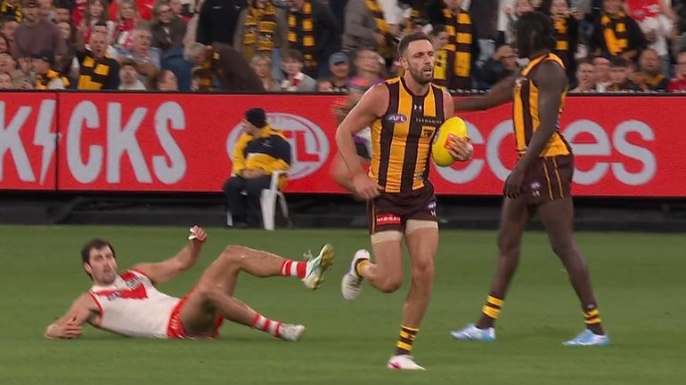 Tom McCartin gave away a crucial free kick and 50m penalty against Hawthorn.