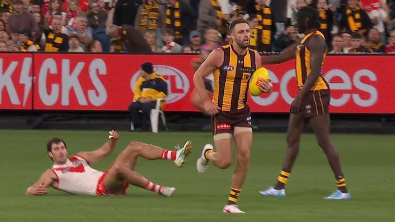 Tom McCartin gave away a crucial free kick and 50m penalty against Hawthorn.