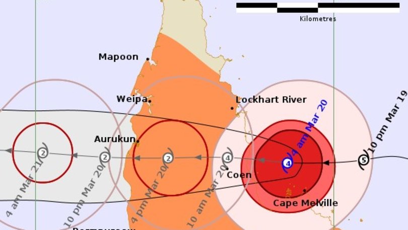 Tropical Cyclone Narelle to make landfall on Friday morning. Picture: The Bureau of Meteorology